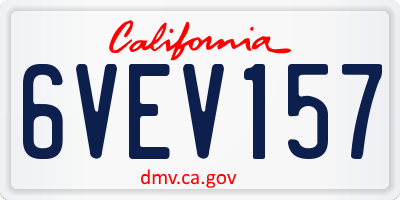 CA license plate 6VEV157