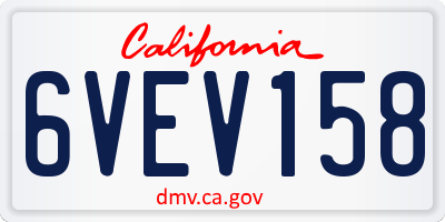 CA license plate 6VEV158