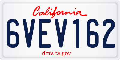 CA license plate 6VEV162