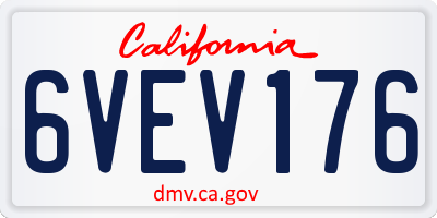 CA license plate 6VEV176