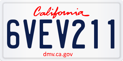 CA license plate 6VEV211