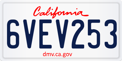 CA license plate 6VEV253