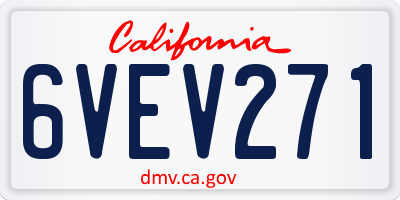 CA license plate 6VEV271