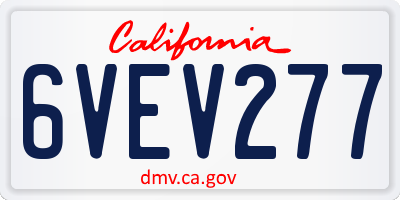 CA license plate 6VEV277