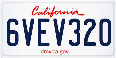 CA license plate 6VEV320