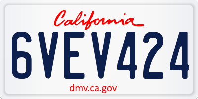 CA license plate 6VEV424