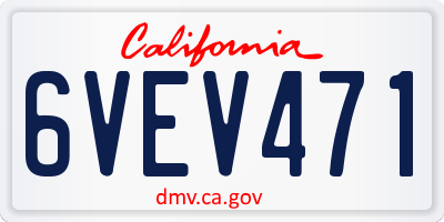 CA license plate 6VEV471