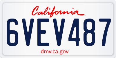 CA license plate 6VEV487