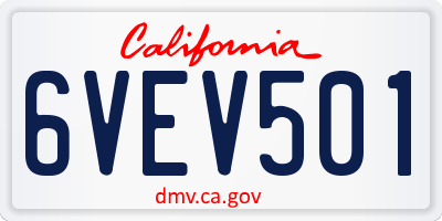 CA license plate 6VEV501