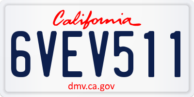 CA license plate 6VEV511