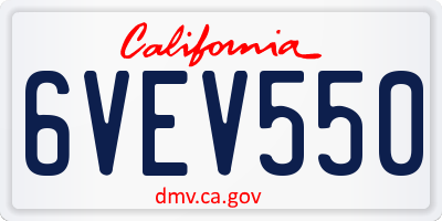 CA license plate 6VEV550