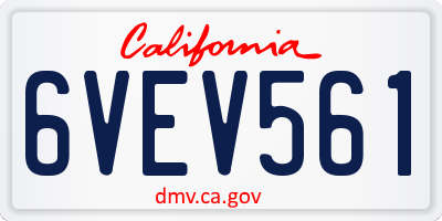 CA license plate 6VEV561