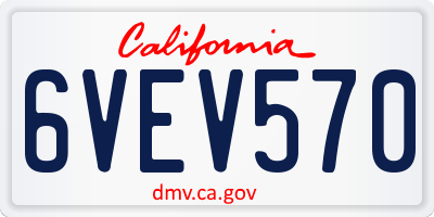 CA license plate 6VEV570