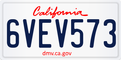 CA license plate 6VEV573