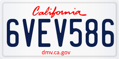 CA license plate 6VEV586