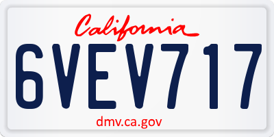 CA license plate 6VEV717