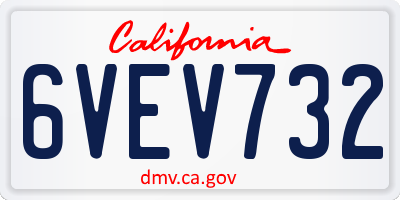CA license plate 6VEV732