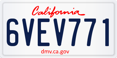 CA license plate 6VEV771