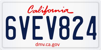 CA license plate 6VEV824