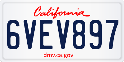 CA license plate 6VEV897