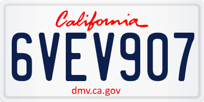 CA license plate 6VEV907