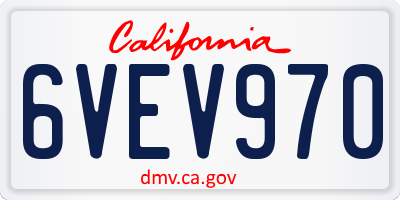 CA license plate 6VEV970