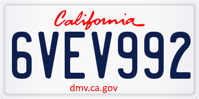 CA license plate 6VEV992