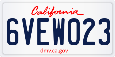 CA license plate 6VEW023
