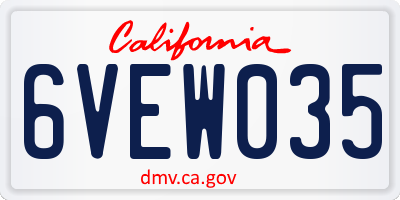 CA license plate 6VEW035