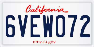 CA license plate 6VEW072