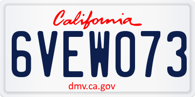 CA license plate 6VEW073