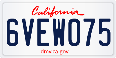 CA license plate 6VEW075