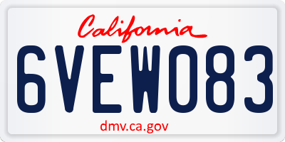 CA license plate 6VEW083