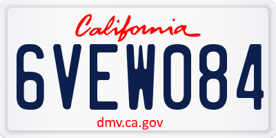 CA license plate 6VEW084