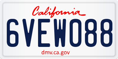 CA license plate 6VEW088