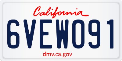 CA license plate 6VEW091