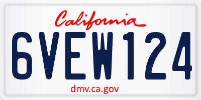CA license plate 6VEW124
