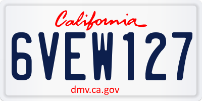 CA license plate 6VEW127