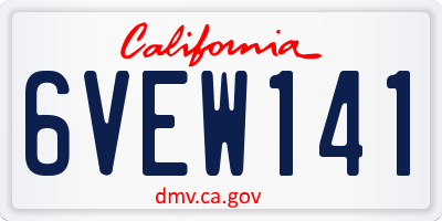 CA license plate 6VEW141