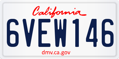 CA license plate 6VEW146