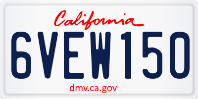 CA license plate 6VEW150