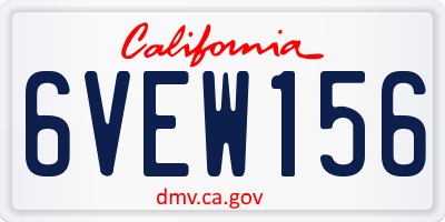 CA license plate 6VEW156