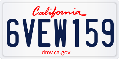 CA license plate 6VEW159