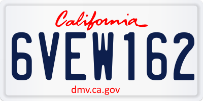 CA license plate 6VEW162