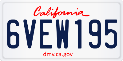 CA license plate 6VEW195