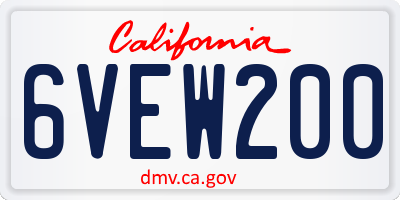 CA license plate 6VEW200