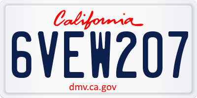 CA license plate 6VEW207