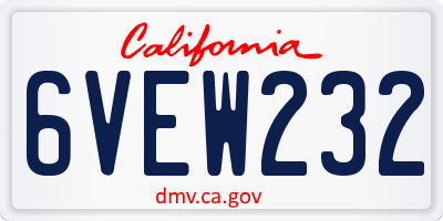CA license plate 6VEW232