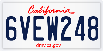 CA license plate 6VEW248