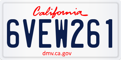 CA license plate 6VEW261